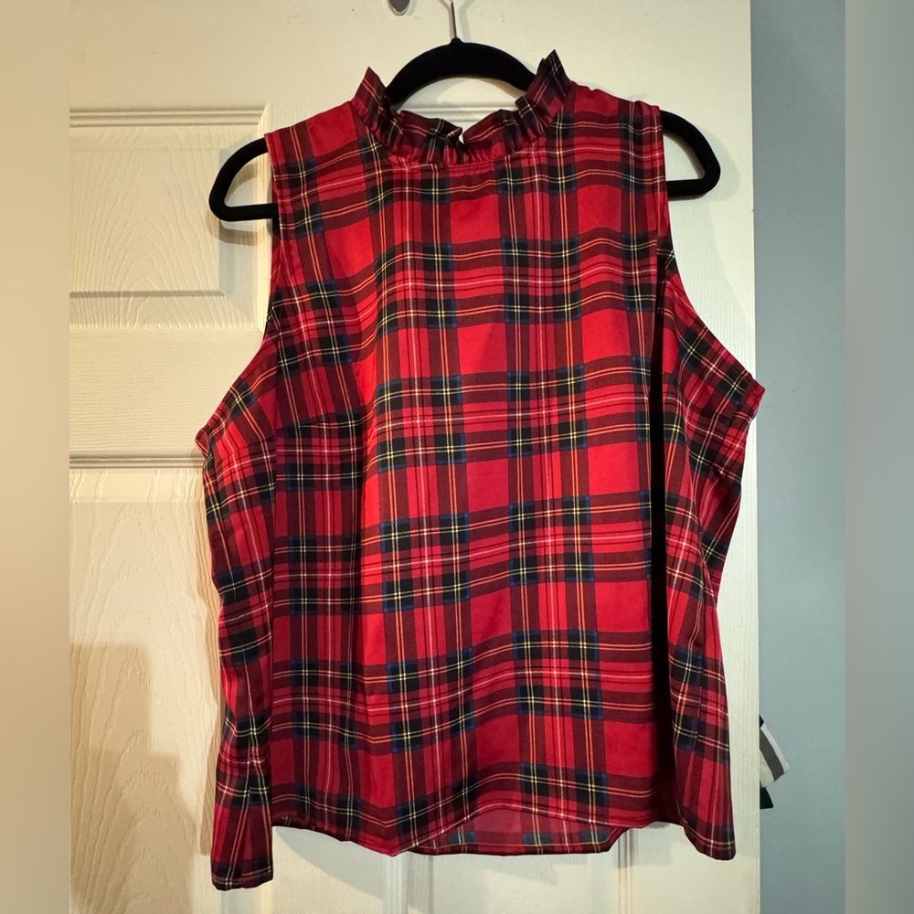 J. Crew Red Plaid Tank Top